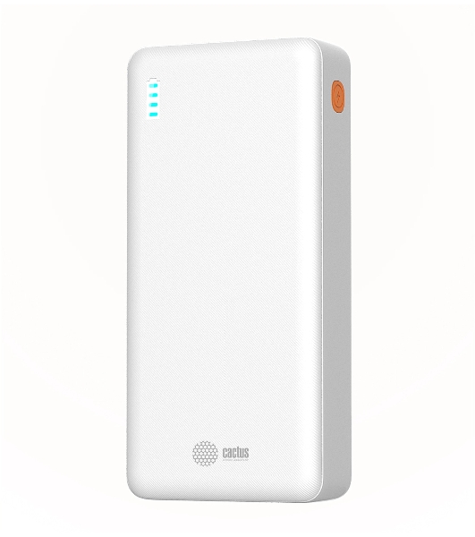 Портативный аккумулятор Cactus CS-PBFSEA-20000 20000mAh 4.5A USB-A/2xUSB-C белый