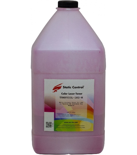 Тонер Static Control TRMPTCOL-1KG-M пурпурный флакон 1000гр. для принтера HP CLJCP1515/Canon MF8330