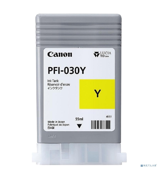 Картридж струйный Canon Pigment Ink PFI-030 Yellow желтый (55 мл) для Canon imagePROGRAF TM-240, TM-340