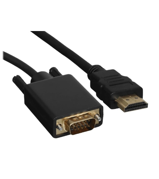 Кабель GoPower HDMI (m)-VGA (m) 1м черный Premium Zip-Lock c подвесом (1/200)