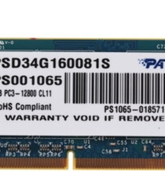 Оперативная память Patriot, DDR3, 4GB (1x4 GB), 1600 MHz, CL11, SO-DIMM