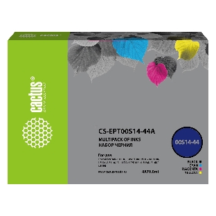 Чернила Cactus CS-EPT00S14-44A голубой/пурпурный/желтый/черный набор 4x70мл для Epson L1110 Ecotank/L3100/L3101/L3110/L3150/L3151