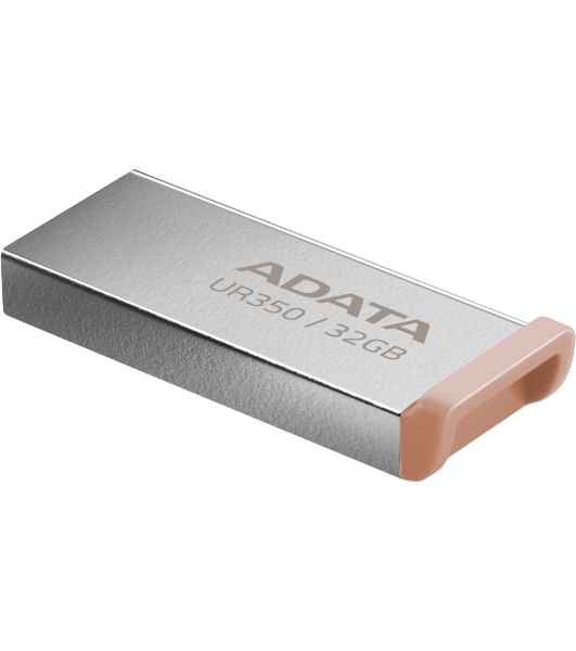 Флешка USB ADATA UR350 (UR350-32G-RSR/BG), 32G, USB 3.2, R/W 100/15, серебристый/коричневый
