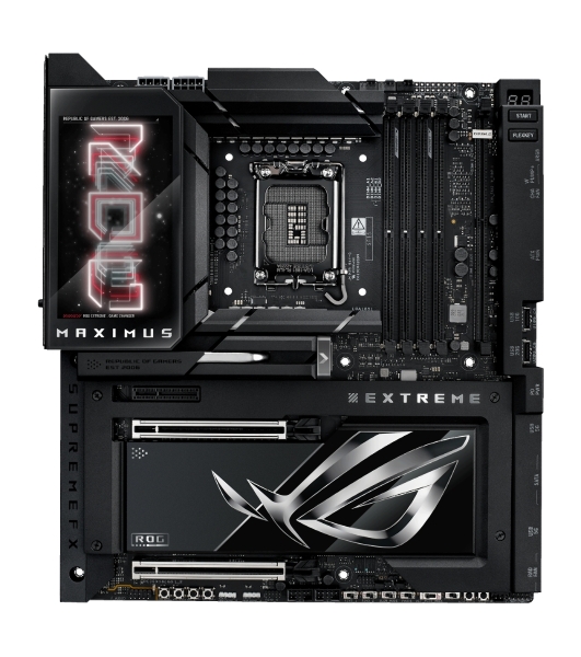 Материнская плата ASUS ROG MAXIMUS Z890 EXTREME, LGA 1851, Intel Z890, 4xDDR5, 4xSATA, 4xM.2, 1xPCI-E 5.0 x16, 1xPCI-E 5.0 x8, 1xHDMI, 2xUSB-C, 2x 10Gb LAN, 5xUSB-A 3.2 Gen 2, 1xUSB-C 3.2 Gen 2x2, 2xUSB-C Thunderbolt 5, 2x3.5 мм, 7.1, E-ATX