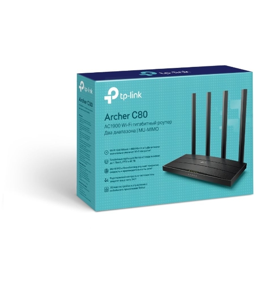 Роутер беспроводной TP-Link Archer C80 AC1900 10/100/1000BASE-TX черный