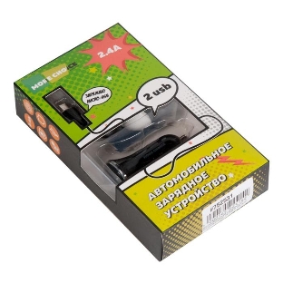 Автомобильная зарядка (от прикуривателя) More choice AC22m, два разъема USB, кабель Micro USB, 2.4A, черный