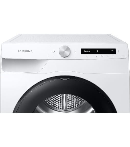Сушильная машина Samsung DV90T5240AW/LP белый, 9 кг, сушка - тепловой насос, программ - 14, 60 x 85 x 65 см