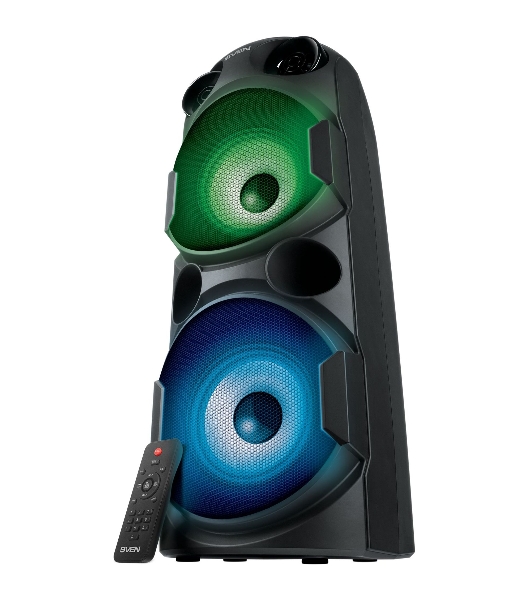 Колонка АС SVEN PS-750, черный (80 Вт, TWS, Bluetooth, FM, USB, microSD, LED-дисплей, 2х4400мА*ч)