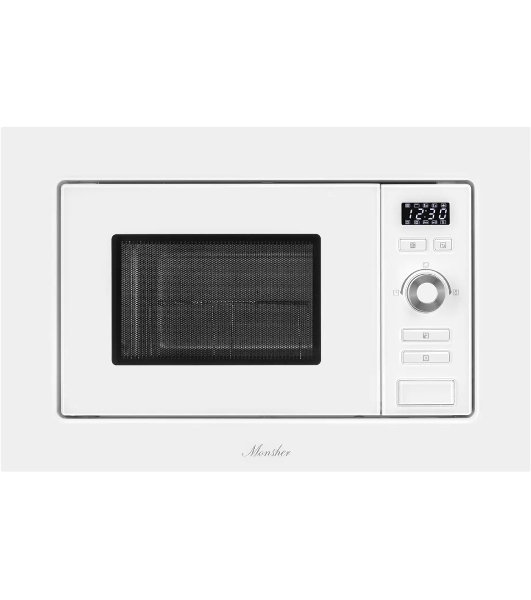 Микроволновая печь встраиваемая MONSHER 201 W 20 л, 800-1250 Вт, гриль, 8 программ, белый