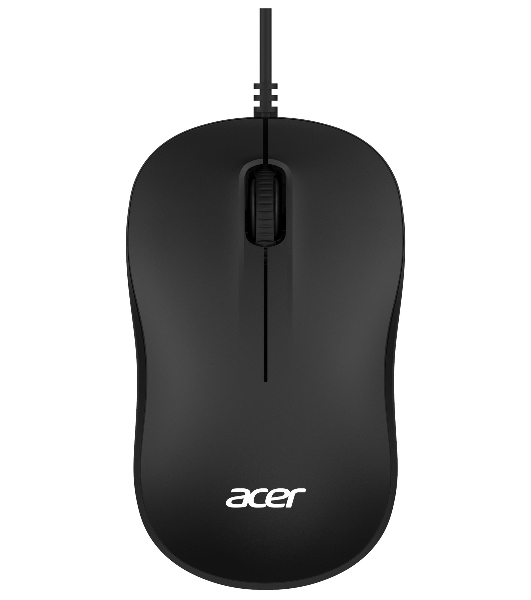 Мышь проводная Acer OMW140 черный, 1200 dpi, USB, кнопки - 3