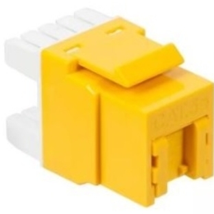 Модуль Keystone, RJ45, кат.5E, UTP, 180 градусов, со встроенной шторкой, желтый