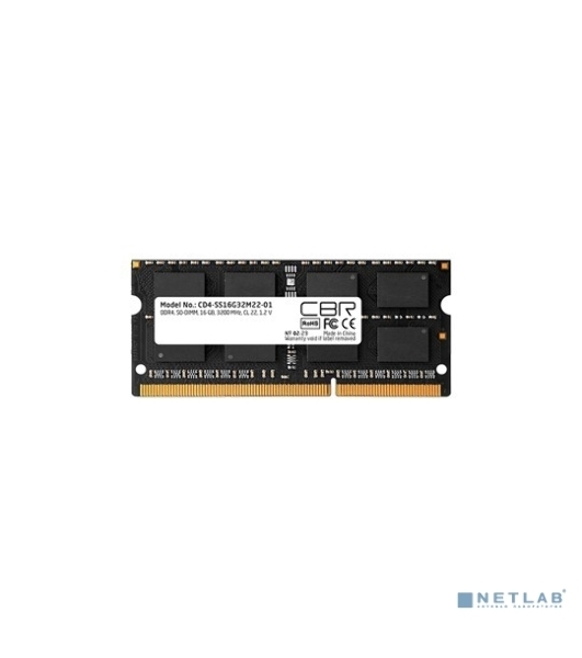 Оперативная память CBR, DDR4, 16GB (1x16GB), 3200MHz, CL22, SO-DIMM