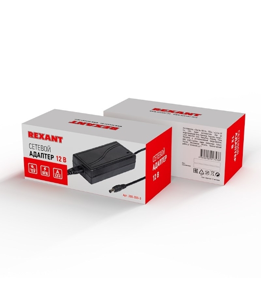 Источник питания Rexant 110-220 V AC/12 V DC 4,5 А 50 W с DC разъемом подключения 5.5х2.1, без влагозащиты (IP23)