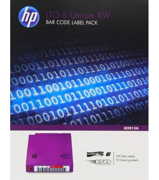 Наклейка HPE LTO-6 Ultrium RW Bar Code Pack (Q2013A)