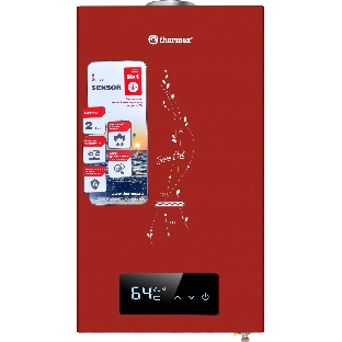 Водонагреватель газовый проточный Thermex S 20 MD Art Red красный, 20 кВт, настенный, электронное управление, производительность 10 л/мин
