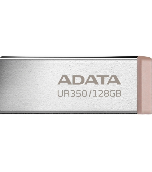 Флешка USB ADATA UR350 (UR350-128G-RSR/BG), 128Gb, USB 3.2, R/W 100/15, серебристый/коричневый