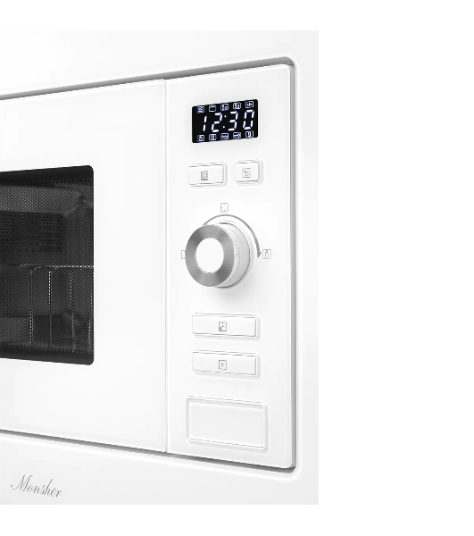 Микроволновая печь встраиваемая MONSHER 201 W 20 л, 800-1250 Вт, гриль, 8 программ, белый