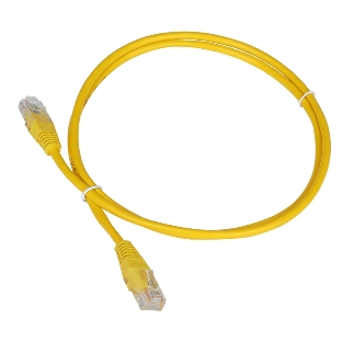 Патч-корд TWT UTP cat.5e, с заливными колпачками, 1.5 м, желтый