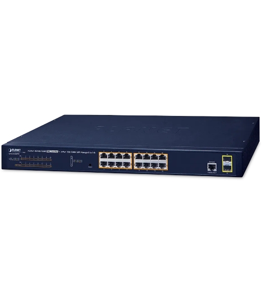 Коммутатор управляемый GS-4210-16P2S IPv6/IPv4, 16-Port Managed 802.3at POE+ Gigabit Ethernet Switch + 2-Port 100/1000X SFP (220W)