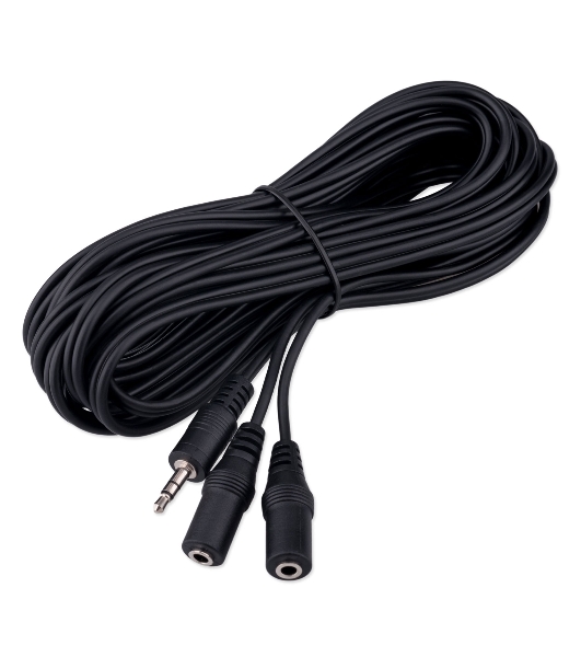 Кабель-разветвитель аудио Cablexpert CCA-415-5M-N, Jack 3.5(M) 3pin/2xJack 3.5(F), 5м, черный, пакет