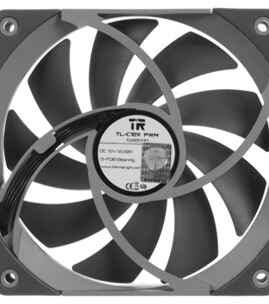 Кулер для корпуса Thermalright TL-M12R Reverse (124x120x25mm, 4-pin PWM, ARGB, 42.6CFM, 23.2dBA, 1500RPM, черный)