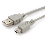 Кабель USB2.0 Cablexpert CC-USB2-AM5P-3-N, AM/MiniUSB, медь, экран, Pro, 0.9м серый, пакет, фото2