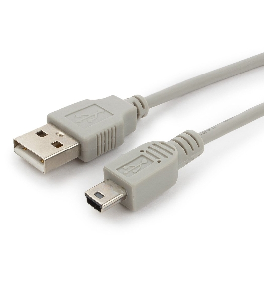 Кабель USB2.0 Cablexpert CC-USB2-AM5P-3-N, AM/MiniUSB, медь, экран, Pro, 0.9м серый, пакет