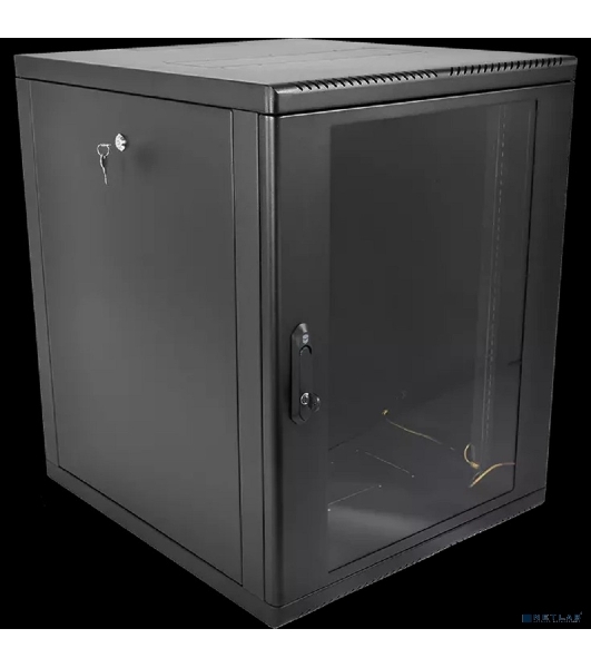 Шкаф телекоммуникационный настенный разборный ЦМО 15U (600 x 650) съемные стенки, дверь стекло, черный (ШРН-М-15.650-9005)