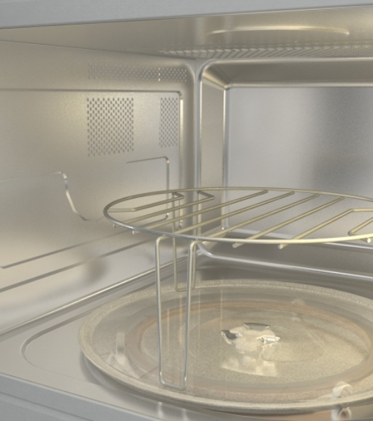 Встраиваемая микроволновая печь Gorenje BM201SG3BG, 20 л, 5 уровней мощности, 8 автопрограмм, сенсорное управление, дисплей, гриль, поворотный стол, AquaClean, автоменю черный