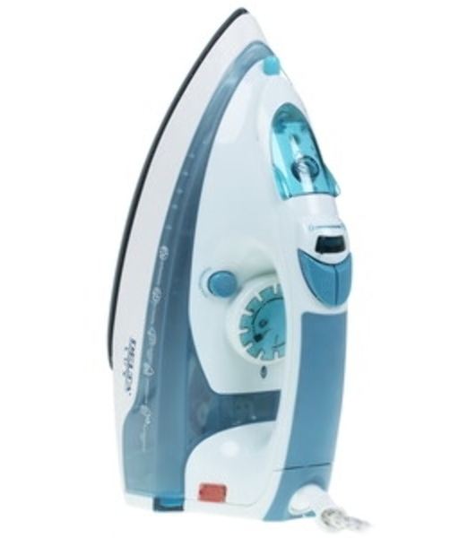 Утюг Delta LUX DL-710 белый с серо-голубым, 2400 Вт, 25 г/мин, 130 г/мин, 320 мл