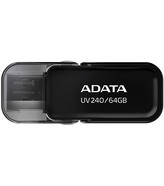 Флешка USB ADATA UV240 (AUV240-64G-RBK), 64Gb, USB 2.0, R/W 15/5, черный