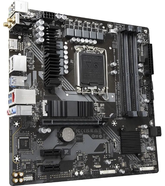 Материнская плата Gigabyte B760M DS3H AX DDR4 (V1.2/V1.3), LGA 1700, Intel B760, 4xDDR4, 4xSATA, 2xM.2, 1xPCI-E 4.0 x16, 2xPCI-E 4.0 x1, 1xHDMI, 2xDP, 1x 2.5Gb LAN, 3xUSB 3.2 Gen 1, 2xUSB 2.0, 3x3.5 мм, 7.1, Micro-ATX