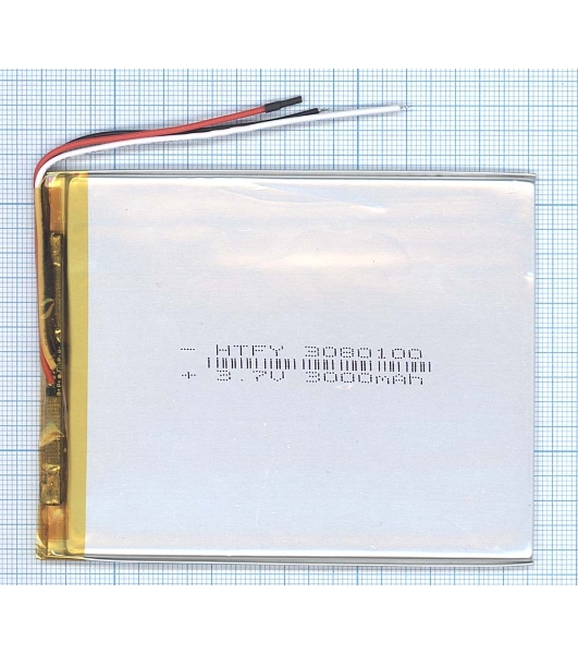 Аккумулятор Li-Pol (батарея) 3x80x100мм 3pin 3.7V/3000mAh