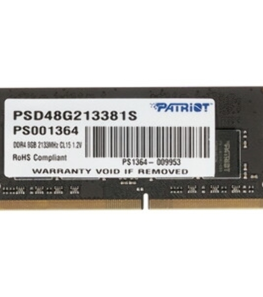 Оперативная память Patriot Signature, DDR4, 8GB (1x8 GB), 2133 MHz, CL15, SO-DIMM