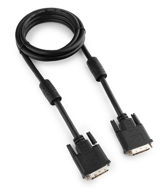 Кабель DVI-D dual link Gembird/Cablexpert, 25M/25M, 1.8м, черный, экран, феррит.кольца, пакет