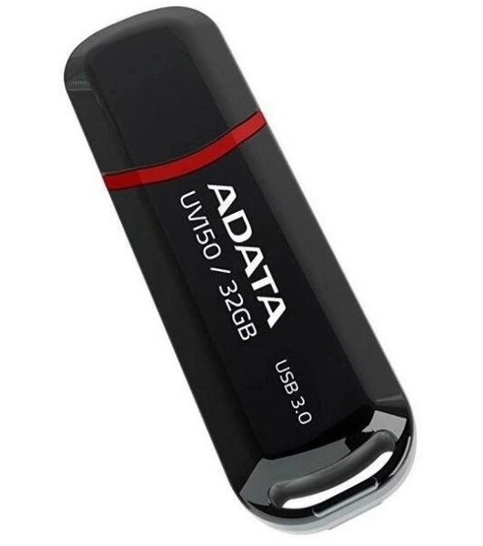 Флешка USB ADATA UV150 (AUV150-32G-RBK), 32Gb, USB 3.0, R/W 100/30, черный