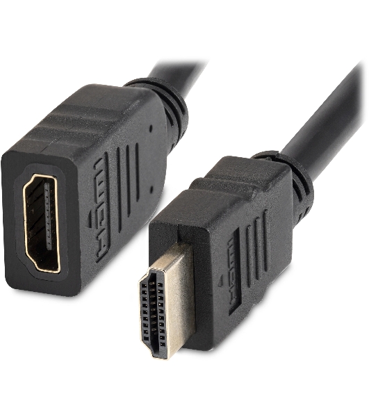 Кабель-удлинитель аудио-видео Buro HDMI (m)/HDMI (f) 1.5м. позолоч.конт. черный
