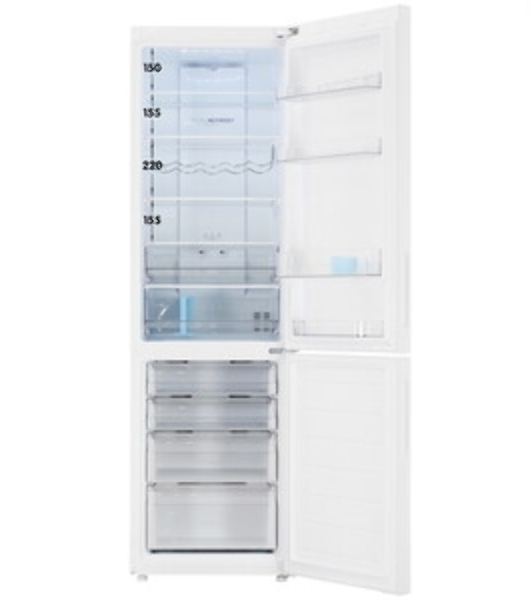 Холодильник Haier C2F637CWMVU1 белый, двухкамерный, 278/108л, морозилка снизу, No Frost