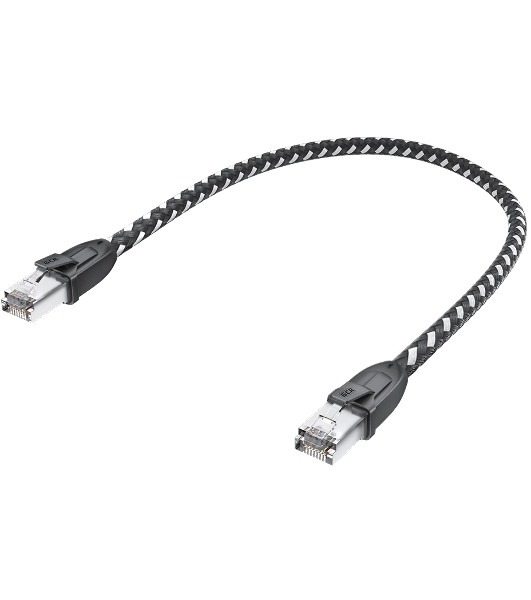 Патч-корд GCR PROF прямой 5.0m, UTP медь cat.6, STRONG черно-белый нейлон, ethernet high speed 10 Гбит/с, T568B, GCR-52779