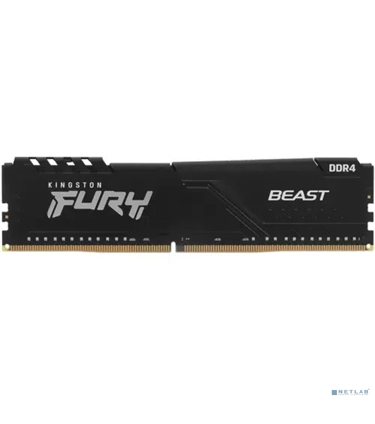 Оперативная память Kingston Fury Beast, DDR4, 32GB (1x32GB), 3600MHz, CL18, DIMM, с радиатором, черный