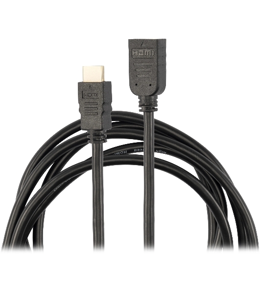 Кабель-удлинитель аудио-видео Buro HDMI (m)/HDMI (f) 3м. позолоч.конт. черный