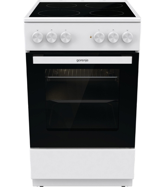 Плита электрическая Gorenje GEC5A12WG-B белый, конфорок 4 электрических, духовка 68 л, 50 см x 85 см x 59.4 см (без крышки)