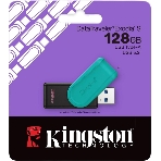 Флешка USB Kingston DataTraveler Exodia S (DTXS/128Gb), 128Gb, USB 3.2 Gen 1, R/W 150/60, бирюзовый/черный, фото 1