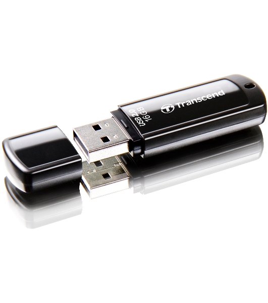 Флешка USB Transcend JetFlash 350 (TS16GJF350), 16Gb, USB 2.0, R/W 15/7, черный