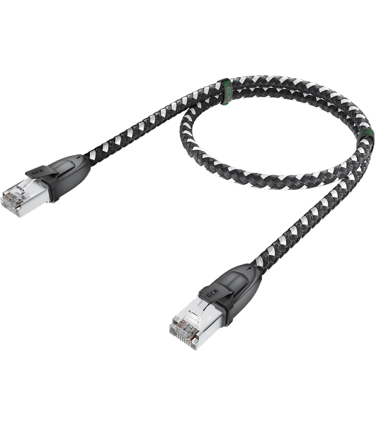 Патч-корд GCR PROF прямой 5.0m, UTP медь cat.6, STRONG черно-белый нейлон, ethernet high speed 10 Гбит/с, T568B, GCR-52779