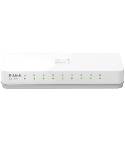 Коммутатор D-Link DES-1008C, 8×100 Мбит/с, неуправляемый