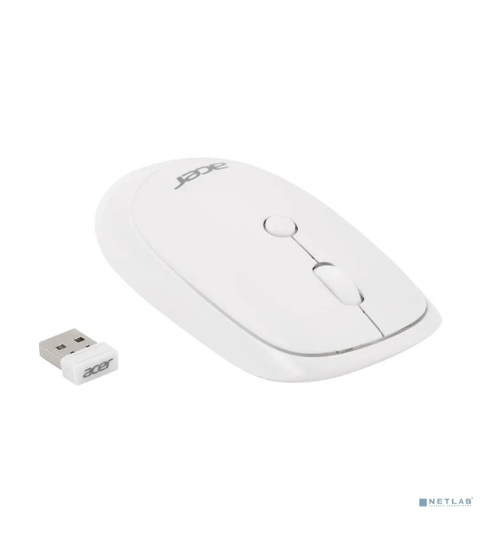 Мышь беспроводная Acer OMR138 белый, 1600 dpi, радиоканал, USB, кнопки - 4