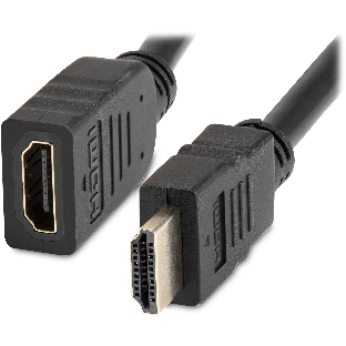 Кабель-удлинитель аудио-видео Buro HDMI (m)/HDMI (f) 3м. позолоч.конт. черный