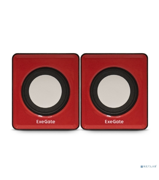 Акустическая система 2.0 ExeGate EX289920RUS Disco 140 Red (питание USB, 2х3Вт (6Вт RMS), 100-20000Гц, красный)