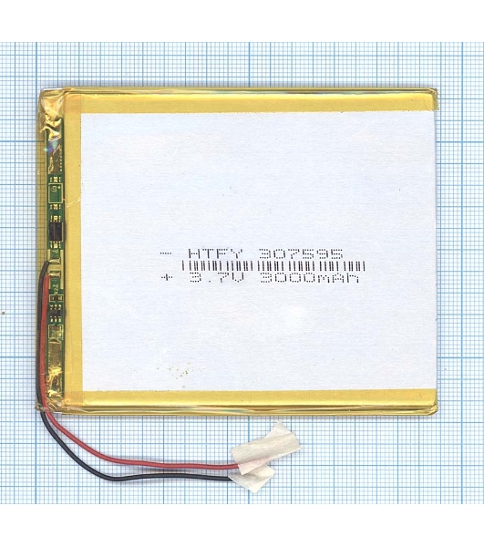Аккумулятор Li-Pol (батарея) 3x75x95мм 2pin 3.7V/3000mAh